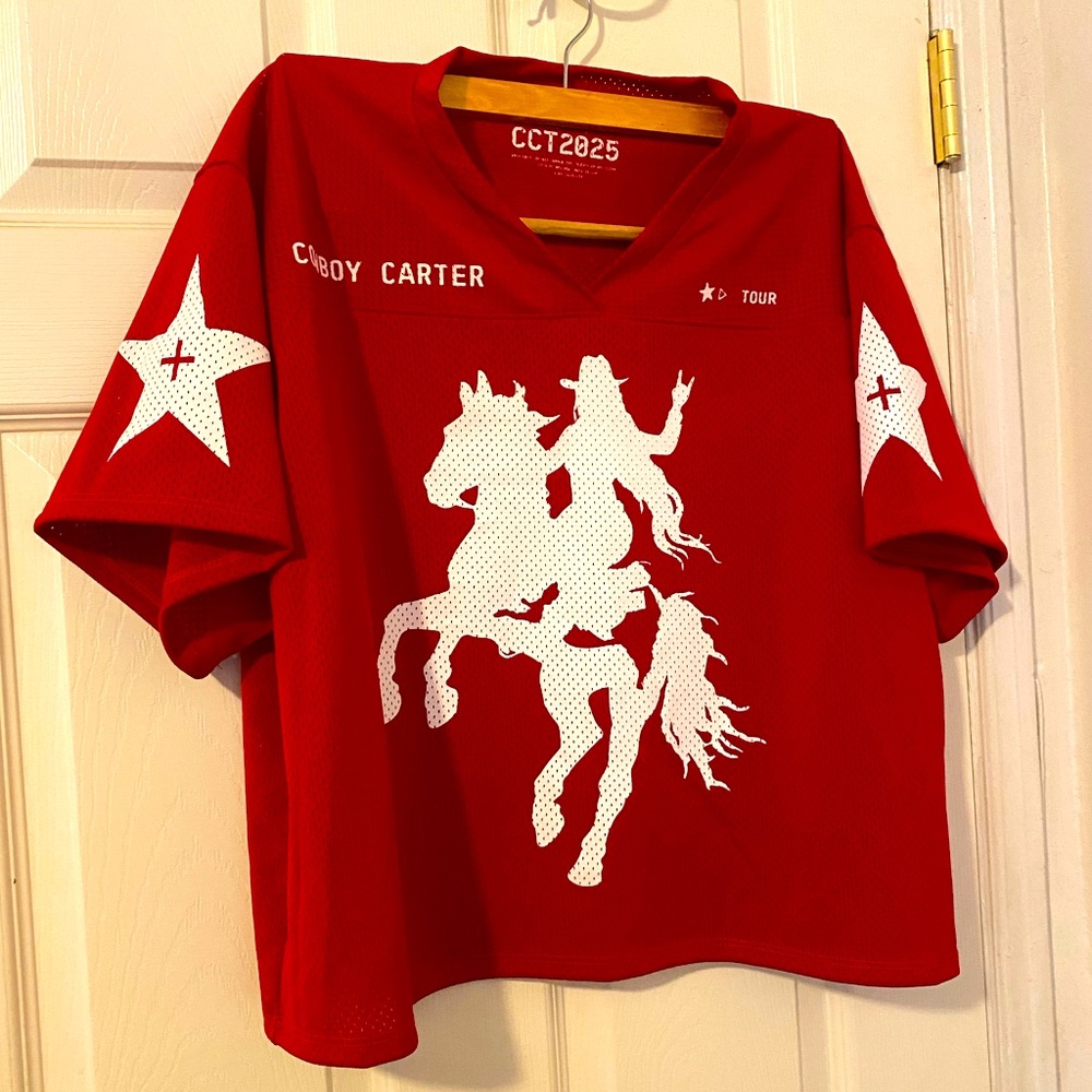 Beyoncé Cowboy Carter Red and White Varsity Jersey - Like New XXL